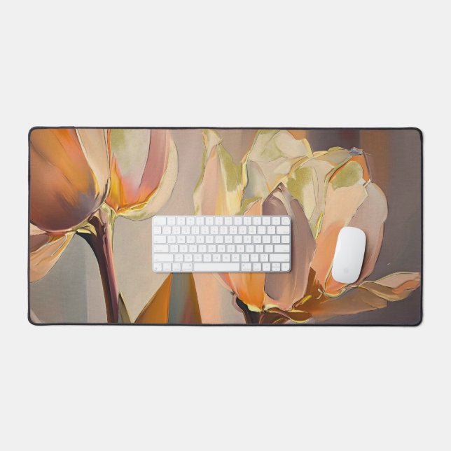 Fleur discrète – Tulipes abstraites en or doux (Clavier et souris)