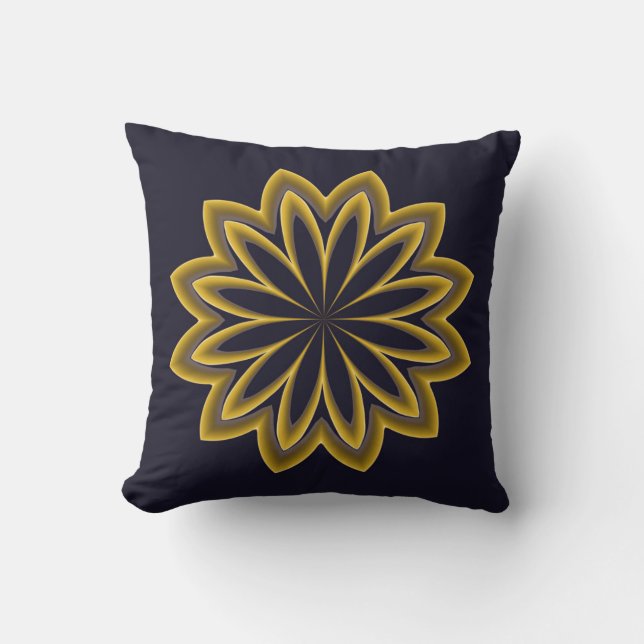 Fleur d'or Abstraite - Oreiller (Recto)