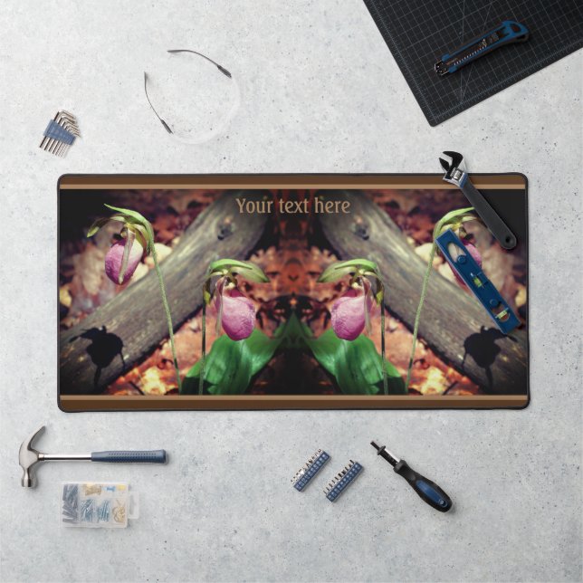 Fleur d'orchidée rose sauvage Lady Slipper Personn (Poste de travail)