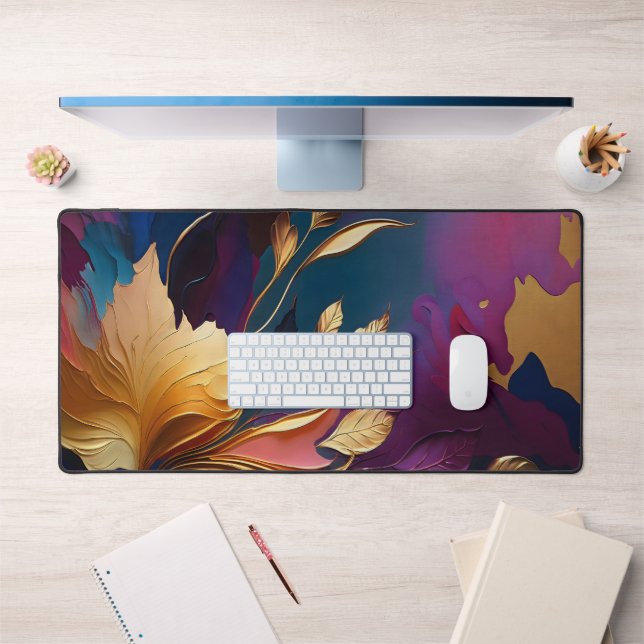 Fleur dorée – Composition florale abstraite (Bureau 1)