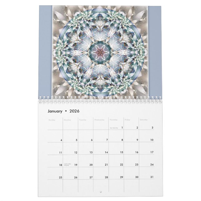 Fleur du calendrier 2015 de mandala de la vie (Jan 2026)