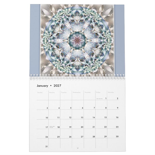 Fleur du calendrier 2015 de mandala de la vie (Jan 2027)