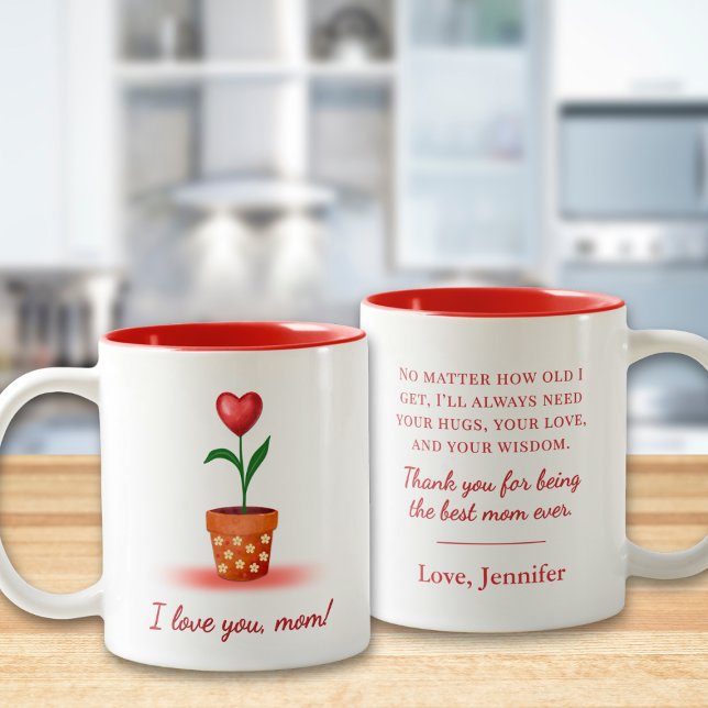 Fleur du Coeur Mug de la Fête des Mères - I Lot Yo (Créateur téléchargé)