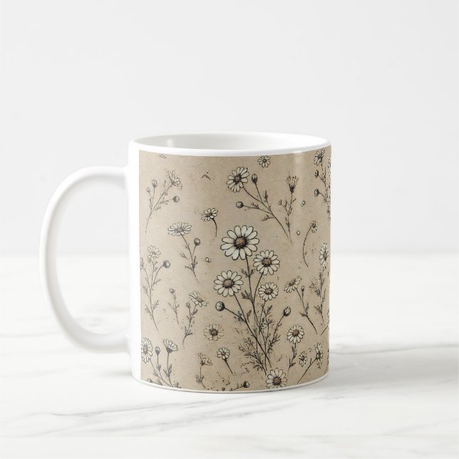 Fleur du matin : Mug de café floral (Gauche)