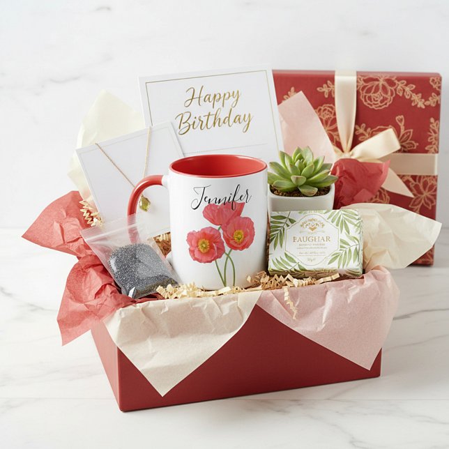 Fleur du mois de naissance - août mug personnalisé (Créateur téléchargé)