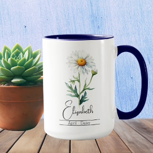 Fleur du mois de naissance Avril Daisy Latte Mug
