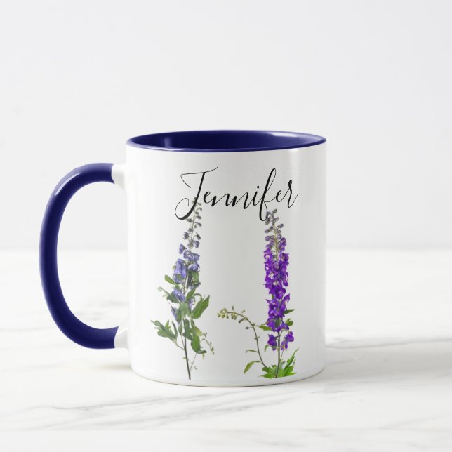 Fleur du mois de naissance-Juillet mug personnalis (Gauche)
