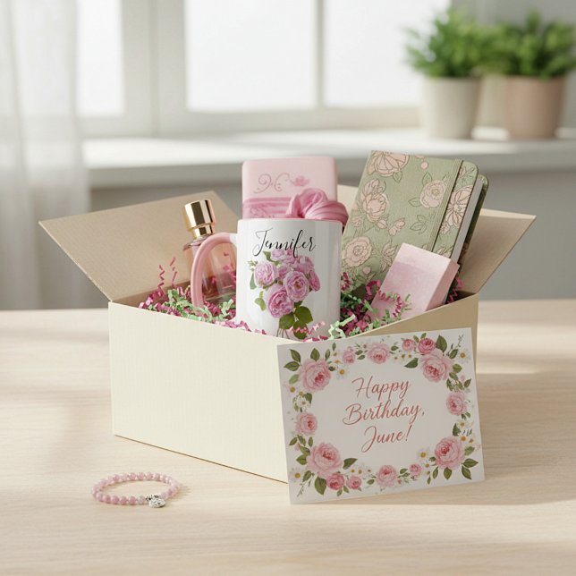 Fleur du mois de naissance - Juin mug personnalisé (Créateur téléchargé)