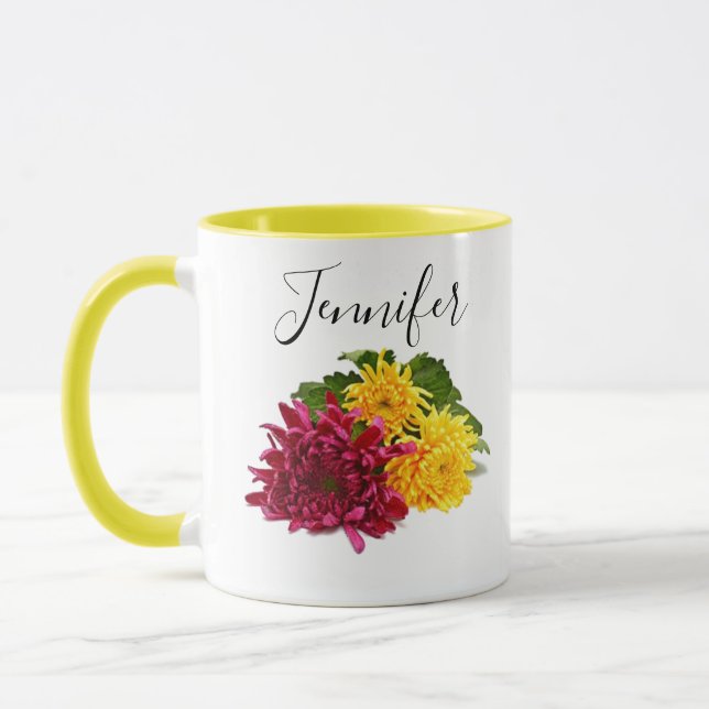 Fleur du mois de naissance - Novembre mug personna (Gauche)