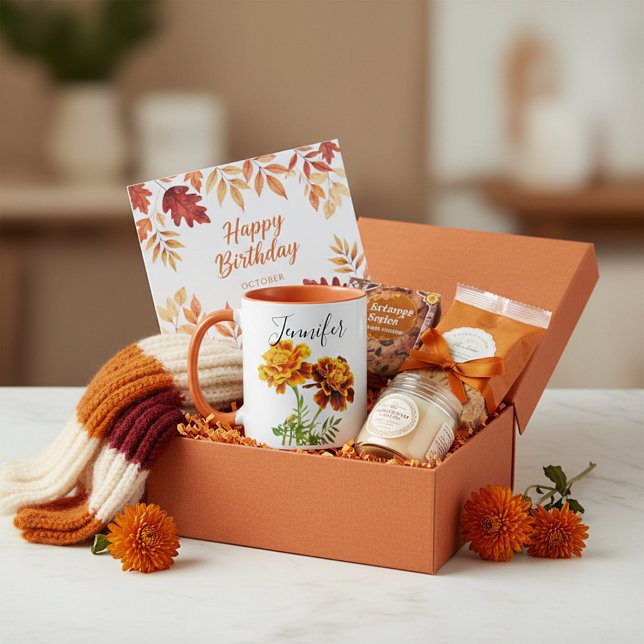 Fleur du mois de naissance-Octobre  mug personnali (Créateur téléchargé)
