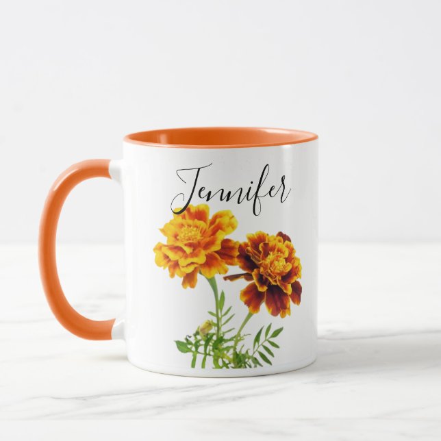 Fleur du mois de naissance-Octobre tasse personnal (Gauche)