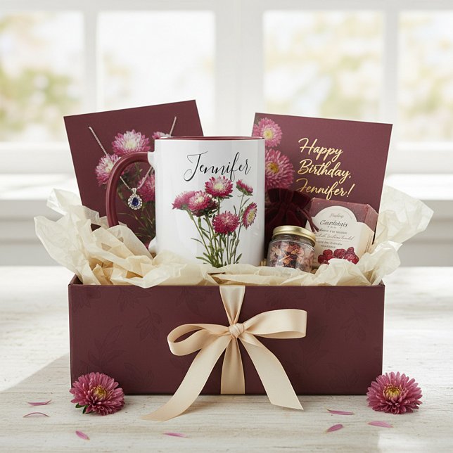 Fleur du mois de naissance-Septembre mug personnal (Créateur téléchargé)