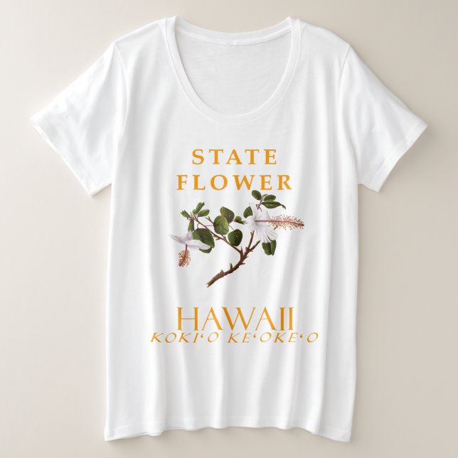 Fleur du territoire d'Hawaï L'Hibiscus arnottianus (Design devant)