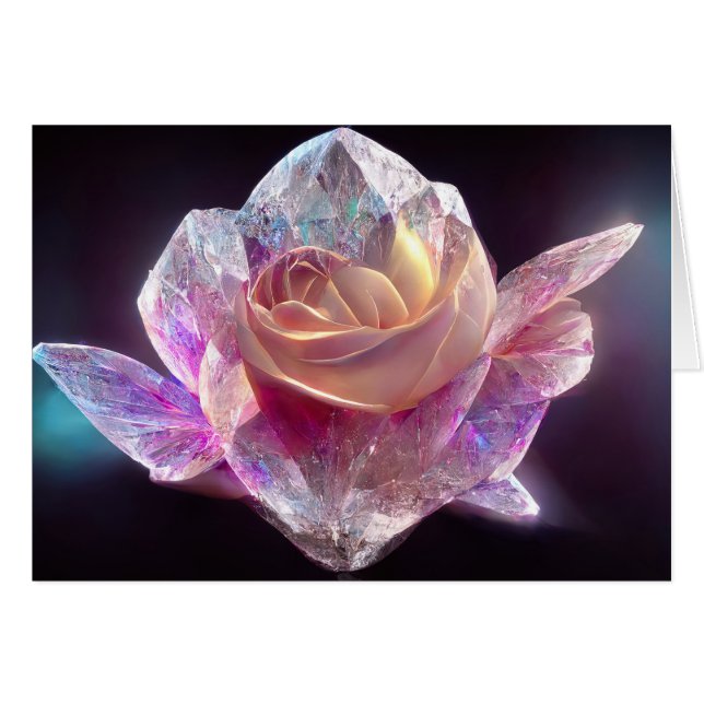 Fleur en cristal rose (Devant horizontal)