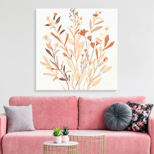 Fleur et Feuille – Art mural botanique boho minima