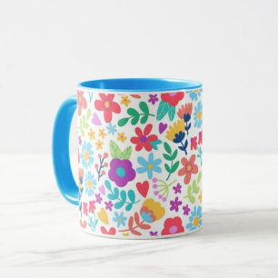 Fleur et feuille Imprimer Mugs de café modernes