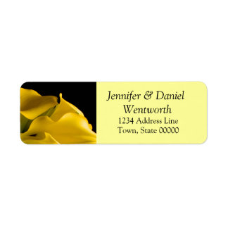 Fleur Étiquette de adresse Jaune Calla Lilies