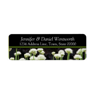 Fleur Étiquette de adresse noir vert