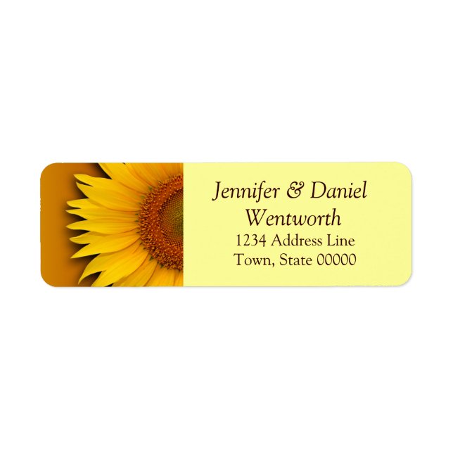 Fleur Étiquette de adresse tournesol (Devant)