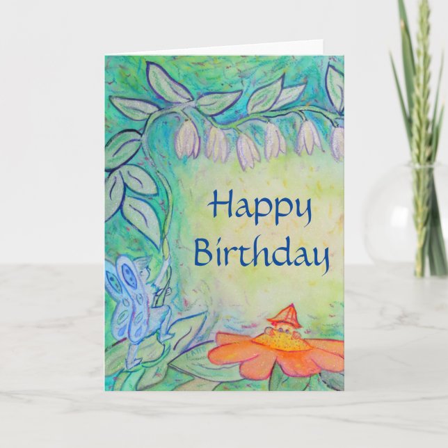 Fleur Fairy Bonne Carte de voeux d'anniversaire (Devant)