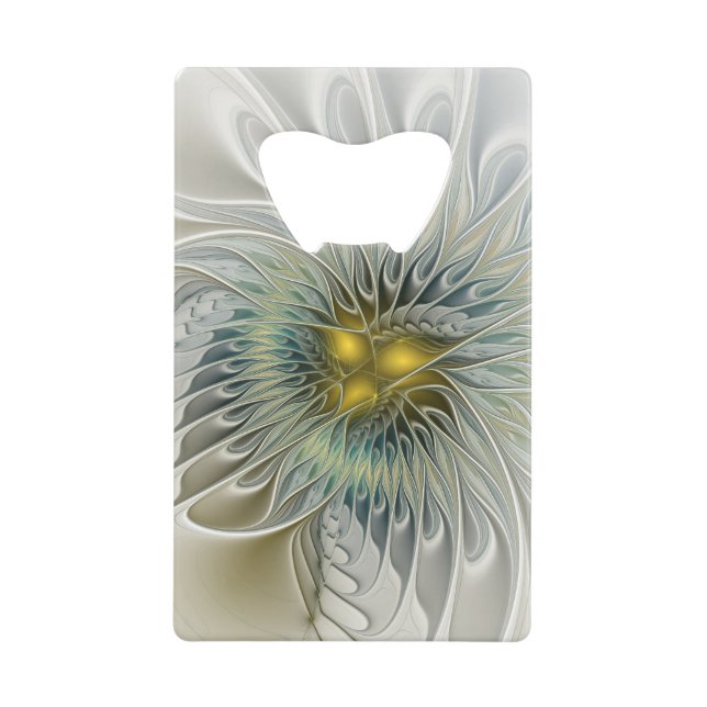 Fleur Fantastique Argent Doré Abstrait Art Fractal (Devant)