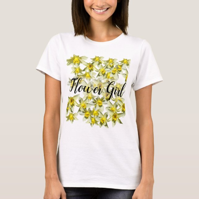 Fleur Fille Jaunes Jonquilles T-Shirt (Devant)