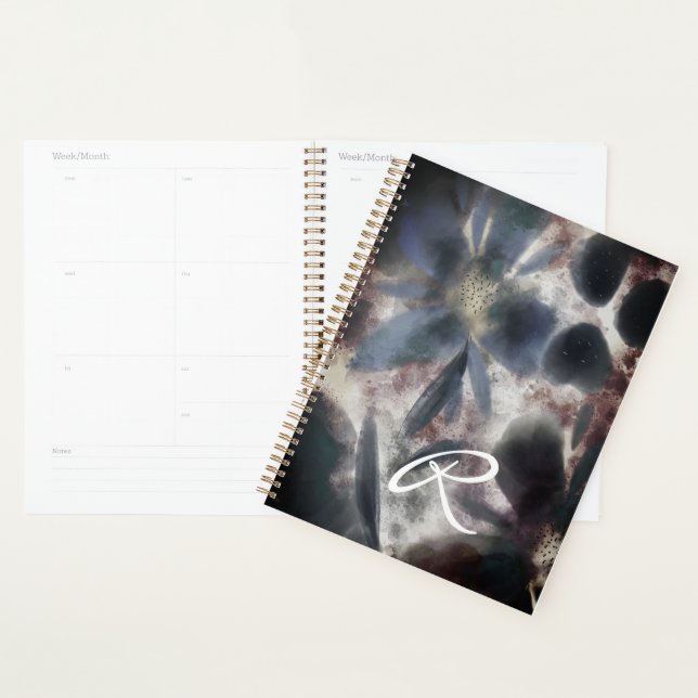 Fleur floral aquarelle Monogramme Vintage (Devant avec enveloppe)