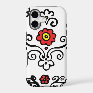 Fleur florale de rouge de coque iphone