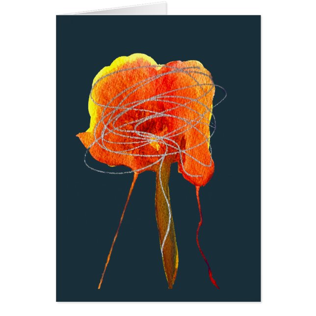 Fleur florale gribouillée abstraite art moderne (Devant)