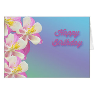 Fleur florissante Columbine Joyeux anniversaire