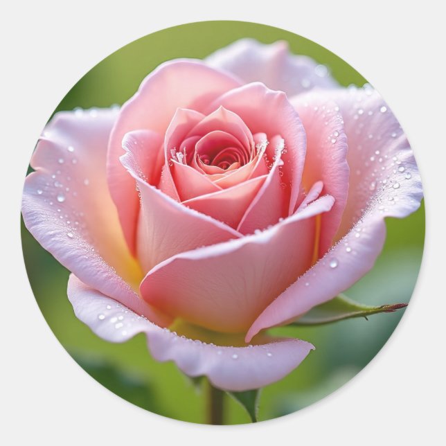 Fleur florissante - Sticker rond élégant pour Deco (Devant)