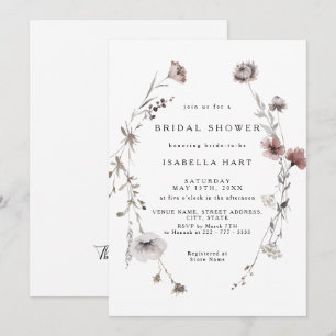Fleur Fluide Automne Wreath Bridal Show Invitation