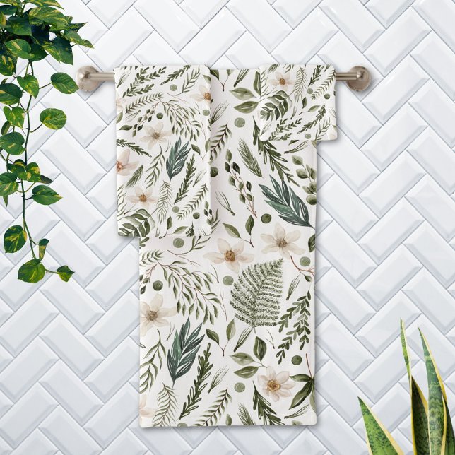 Fleur Folithe Aquarelle sans fil motif floral (In situ Bathroom wall)