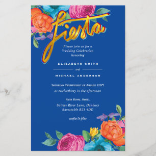 Fleur Folkart Fiesta Faire-part de mariage Boda