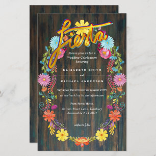 Fleur Folkart Fiesta Faire-part de mariage Boda