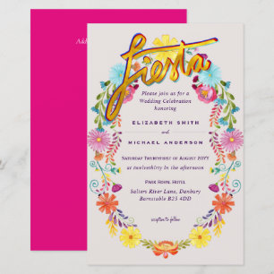 Fleur Folkart Fiesta Faire-part de mariage Boda