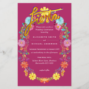 Fleur Folkart Fiesta Faire-part de mariage Boda