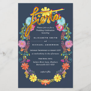 Fleur Folkart Fiesta Faire-part de mariage Boda