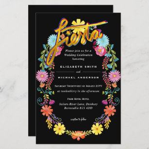 Fleur Folkart Fiesta Faire-part de mariage Boda