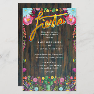 Fleur Folkart Fiesta Faire-part de mariage Boda