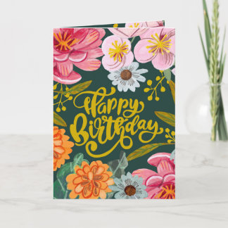 Fleur folklorique Carte de voeux Anniversaire