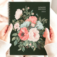 Fleur Foncé Sans Temps Nom Personnalisé