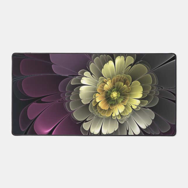 Fleur fractale grise de pourpre moderne abstraite (Recto)