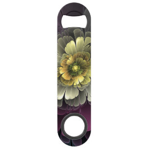 Fleur fractale grise et pourpre moderne abstraite
