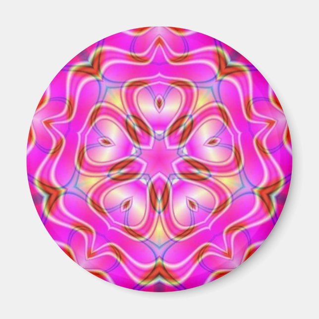 Fleur fractale Mandala Sacred Geometry Magnet (Devant)