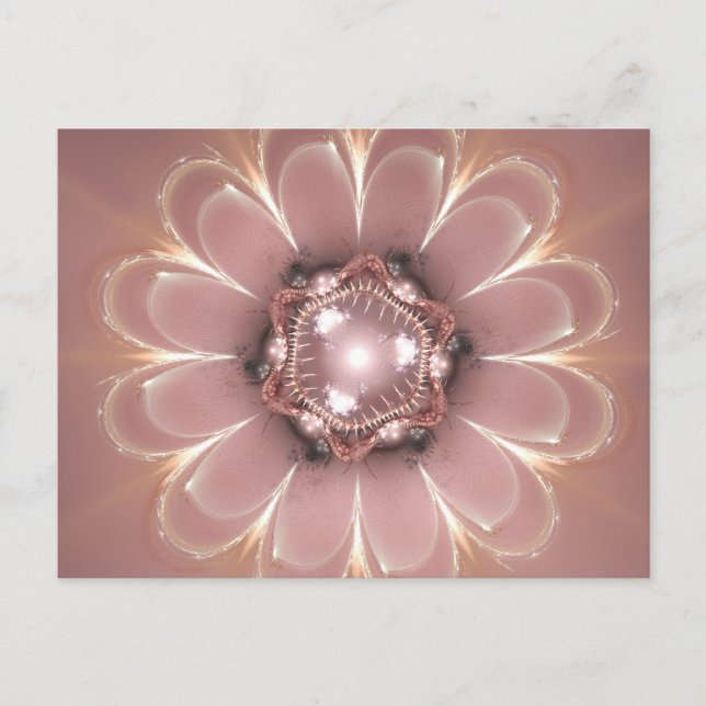 Fleur fractale rose - Carte postale (Devant)