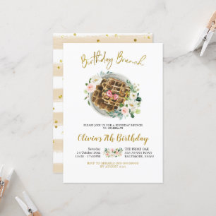Fleur gaule Anniversaire Brunch Invitation