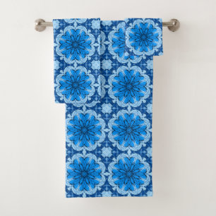 Fleur géométrique Motif en Cerulean & Bleu clair