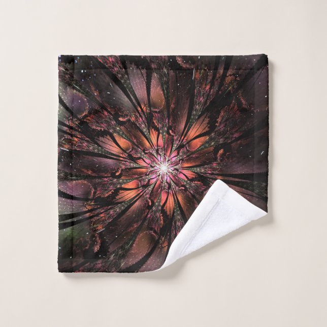 Fleur imaginaire fractale douce et tendresse (Gant de toilette)