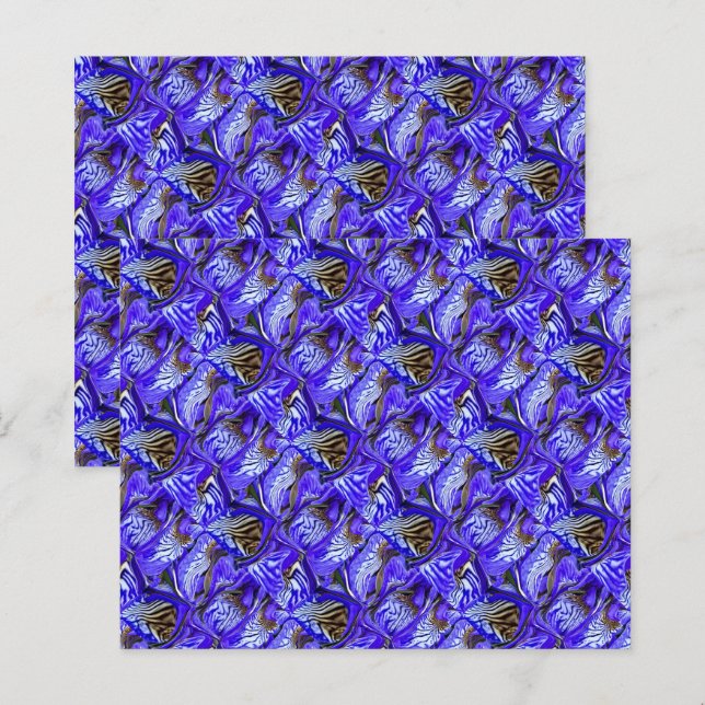 Fleur Iris Violet / Slanted / Carrelé / Scrapbook (Devant / Derrière)